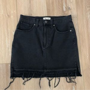 Madewell black denim skirt